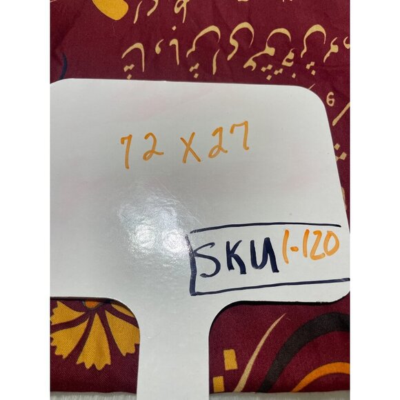 Vintage Macho Maroon Printed Scarf With Abstract & Calligraphy Design - Picture 7 of 7